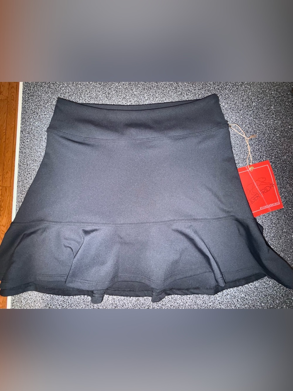 Tiger Friday NWT!! Black Dance Skirt Size Adult Medium with Ruffle Hem